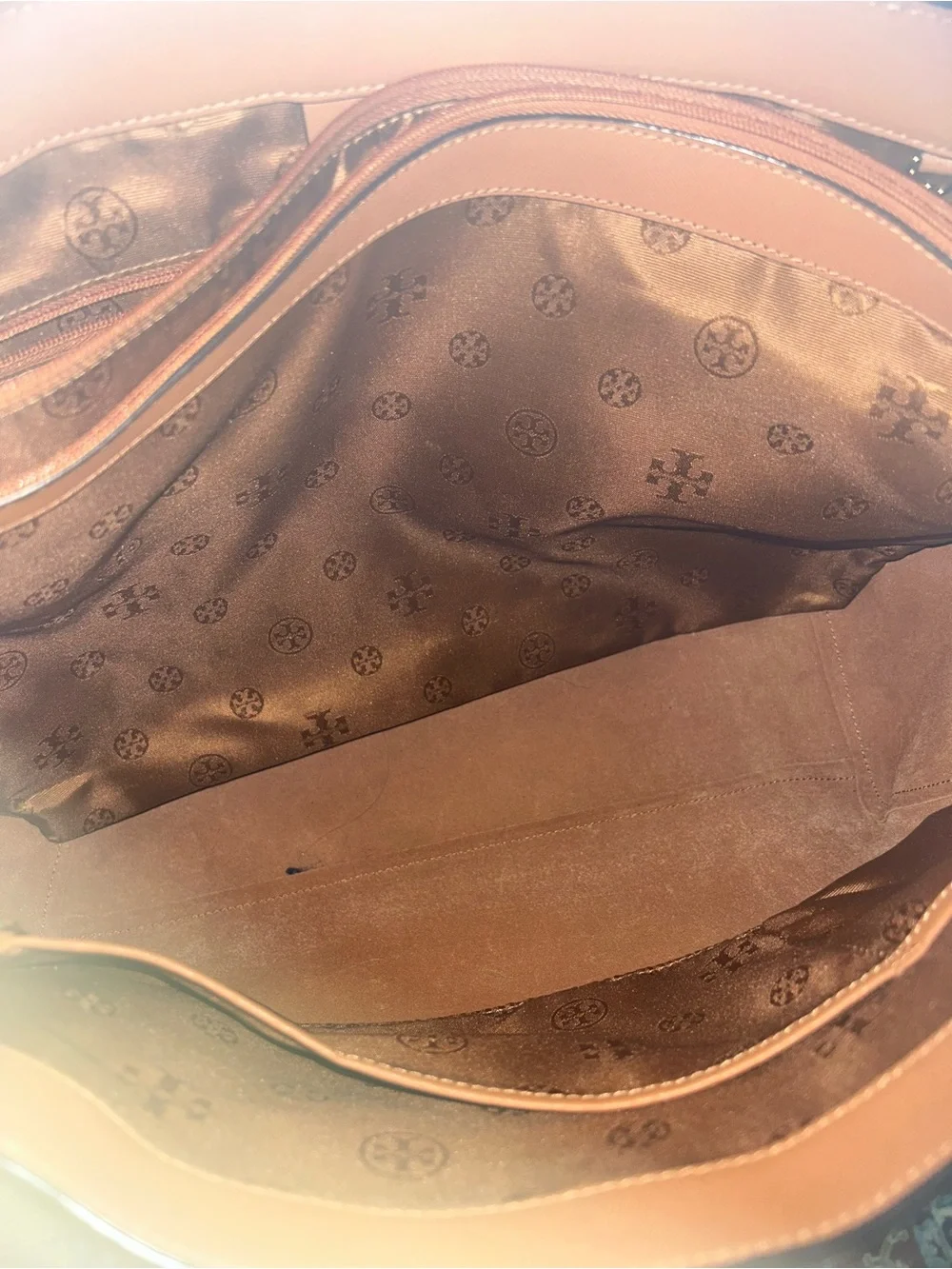 Tory Burch Dusty Rose Leather Tote with Dual Straps